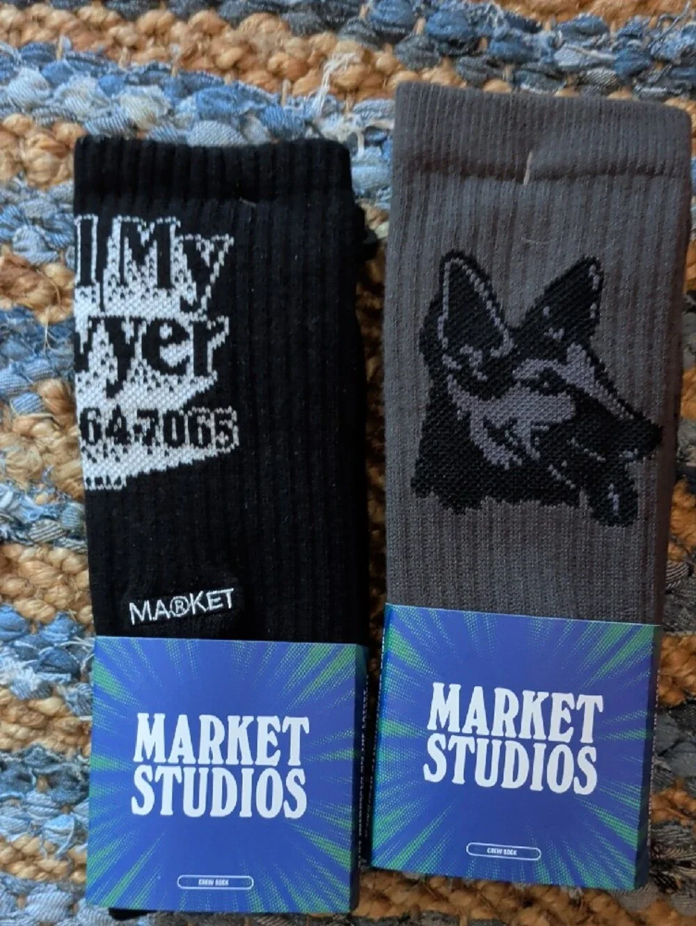 Market Studios 5 Pairs Men's Assorted Crew Socks